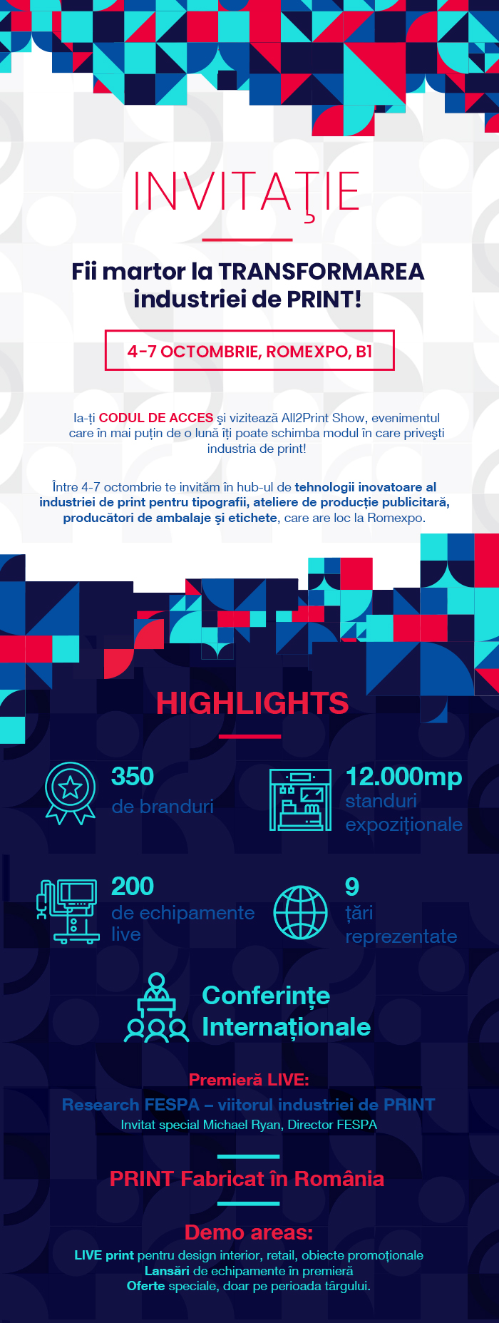 Invitatie. Fii martor la TRANSFORMAREA industriei de PRINT!