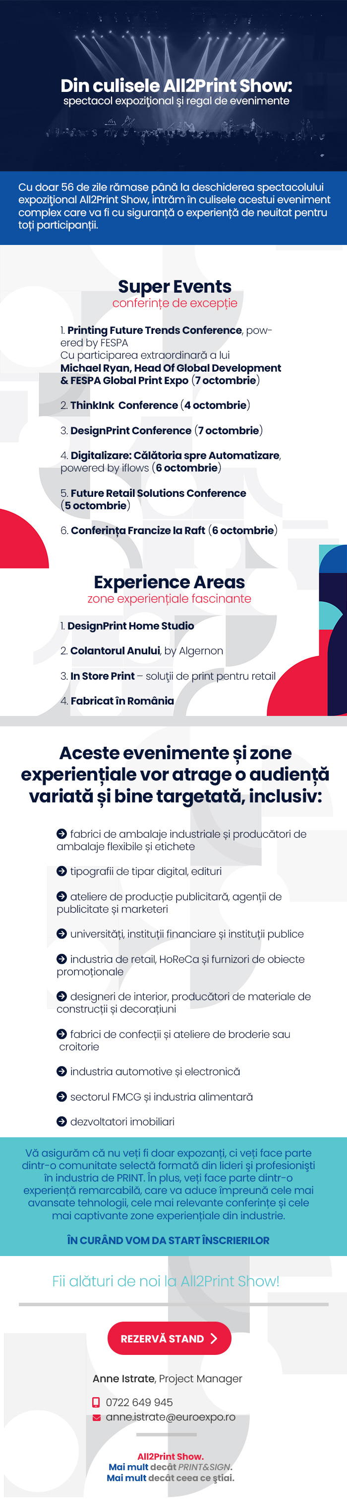 Din culisele All2Print Show: 
spectacol expoziţional şi regal de evenimente
